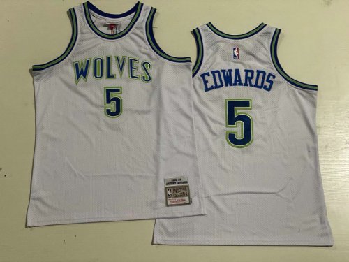 NBA 5 Edwards Minnesota Timberwolves Maillot 2023-24 Blanc